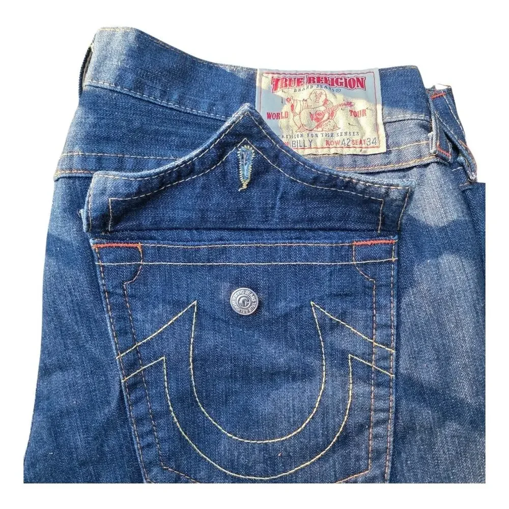 Vintage Y2K True Religion Billy Super T Men's Flare Bootcut Jeans Size 42X34